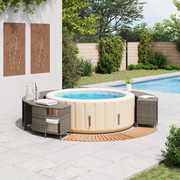Bordo per Spa Grigio in Polyrattan e Legno Massello di Acacia 3270650
