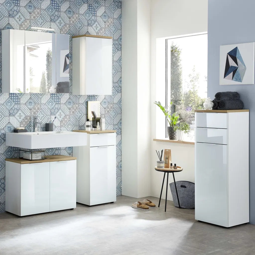 Germania Pensile da Bagno GW-Pescara Repro Bianco e Rovere Navarra 436465