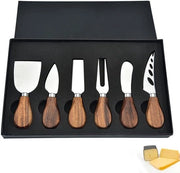 Set di stampi per formaggio - Acciaio inox - Legno di acacia - 6 pezzi