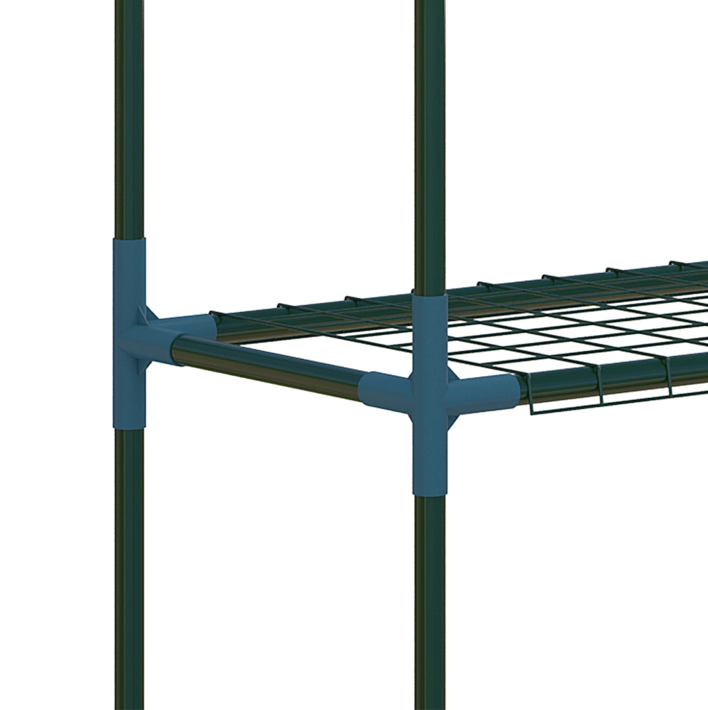 Set di 2 scaffali portapiante in acciaio verde a 4 ripiani