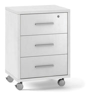 MOBILE CASSETTIERA 3 CASSETTI SU RUOTE H71 L51 P41 Cm FINITURA BIANCO OSSIDO SARMOG Db733