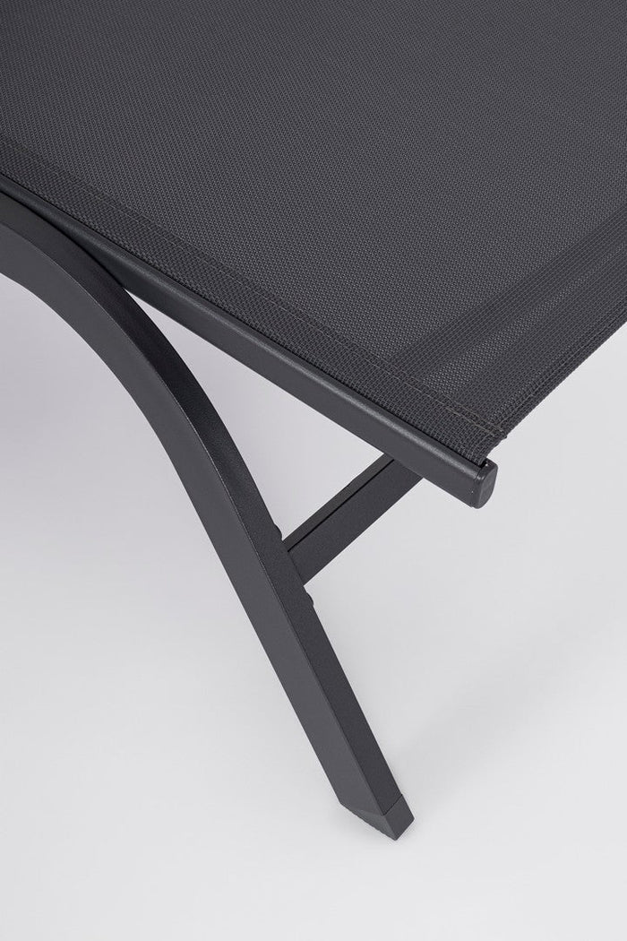 Lettino Prendisole da Giardino con Ruote 63/68x195x101 cm  in Acciaio Raul Antracite