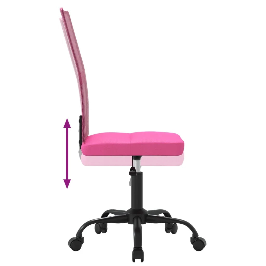 Sedia da Ufficio Altezza Regolabile Rosa in Tessuto a Rete 353011