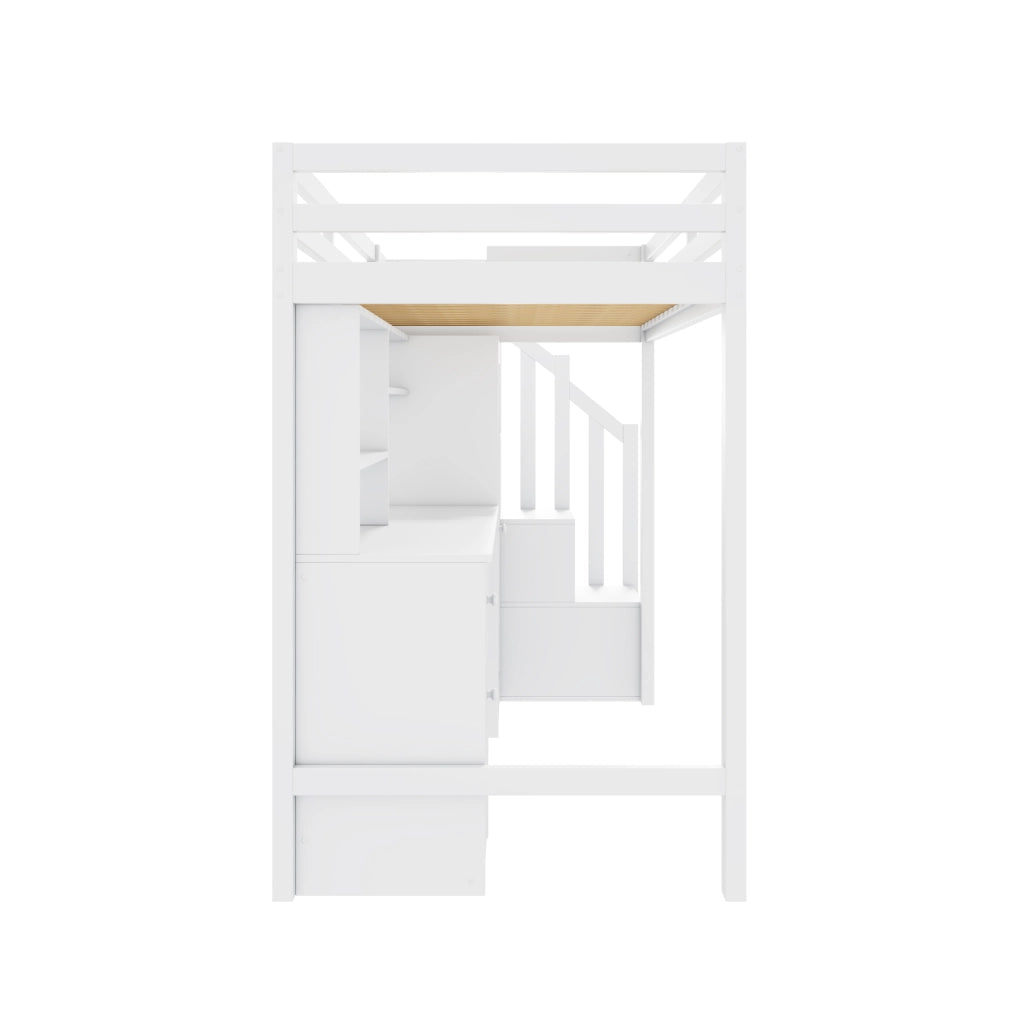 LETTO A CASTELLO CON SCRIVANIA E ARMADIO 90x200 CM BIANCO