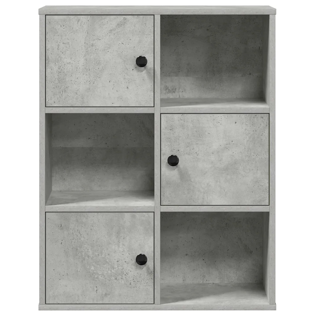 Libreria-Scaffale per Libri-Mobile di Stoccaggio Grigio Cemento 60x24x76,5 cm in Legno Multistrato