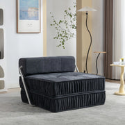 Divano Letto Futon Reclinabile ¨C Xylo ¨C Grigio, Tessuto, Cuscino Rimovibile
