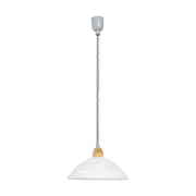 Lampadario A Sospensione Moderno Lord 2 Policarbonato Nichel Vetro 1 Luce E27