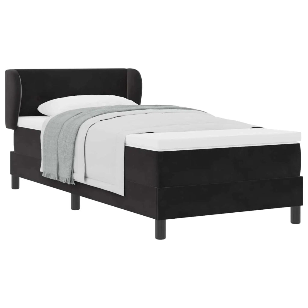 Letto a molle con testiera Nero 90 x 200 cm Velluto 3340372