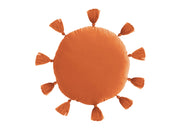 Cuscino Arredo Decorativo Imbottito Velluto Tinta Unita Rotondo Sunshine - Sunshine - Arancio