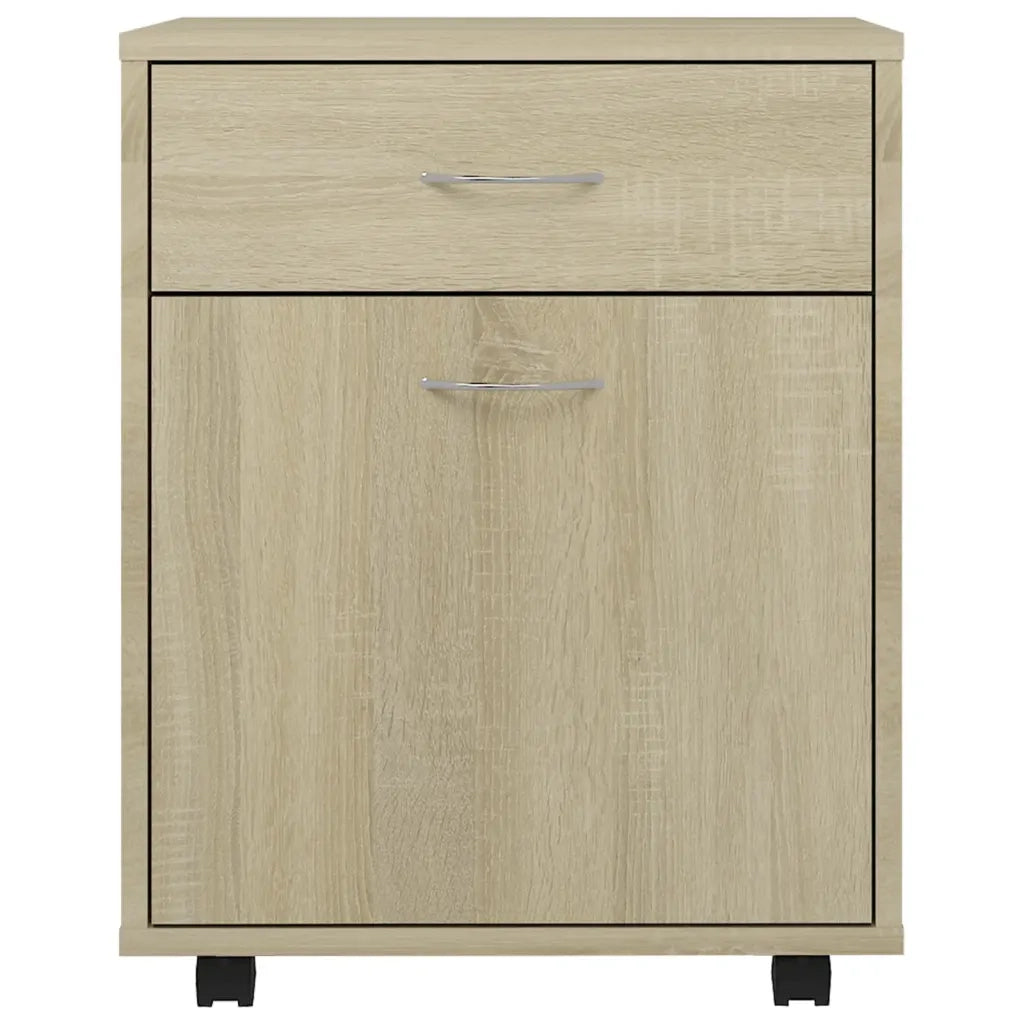 Armadietto con Ruote Rovere Sonoma 45x38x54cm Legno Multistrato 808443