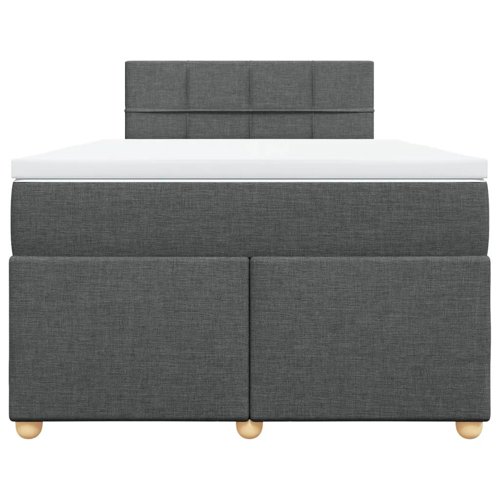 Giroletto a Molle con Materasso Grigio Scuro 120x200 cm Tessuto
