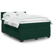Giroletto a Molle con Materasso Verde Scuro 160x200 cm Velluto