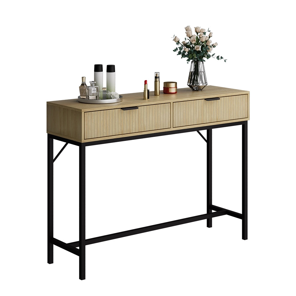 Vicco Tavolo da toilette Rovere 100 x 75 cm con 2 cassetti