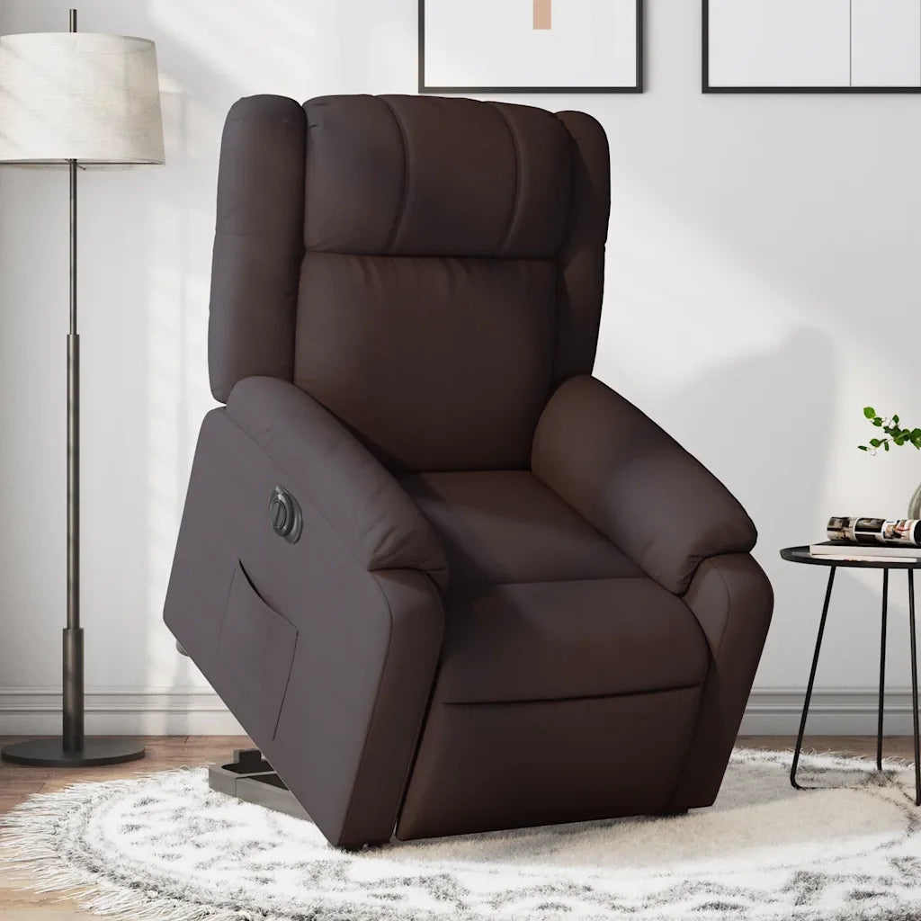 Poltrona Alzapersona Reclinante Elettrica Marrone Scuro Tessuto 3205231