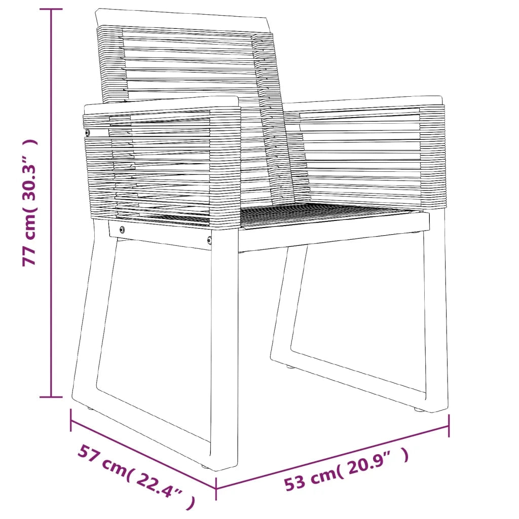 Set da Pranzo da Giardino 7 pz Nero in Rattan PVC cod mxl 44641