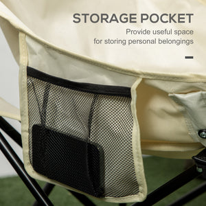 Sedia da Campeggio Pieghevole 61x54x66 cm con Borsa in Tessuto Oxford Bianca