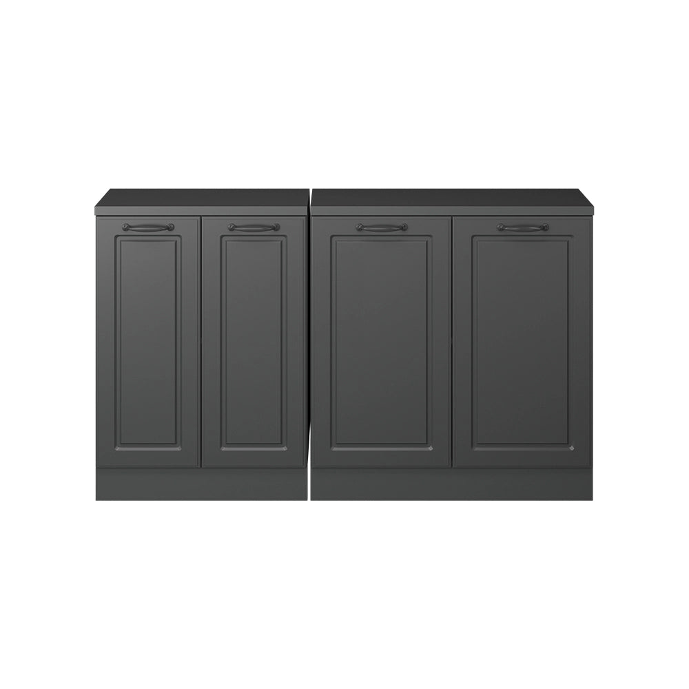 Set di mobili sottotetto Rion Antracite rustico/Antracite 140 cm Set di 2 carcasse armadio profondità 60 cm Vicco