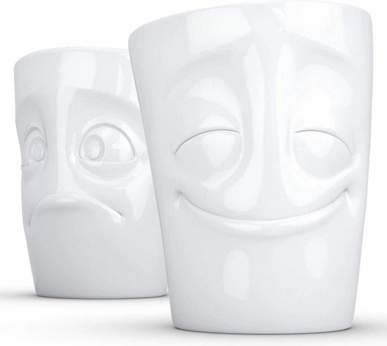 Set di bicchieri nr. 2 senza manico "Plezier & Verdot" (porcellana 2 x 350ml bianco Made in Germany)