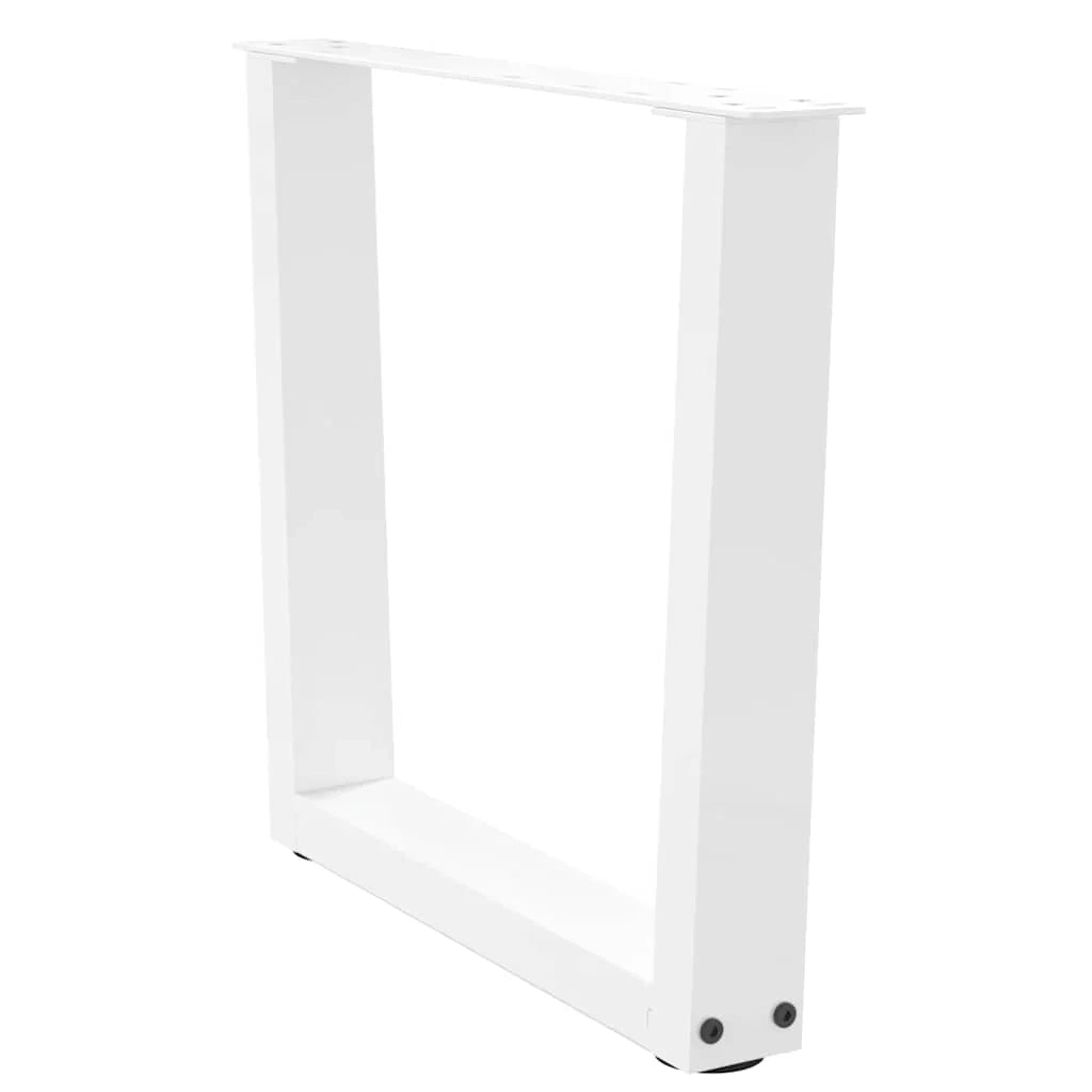 Set di 2 gambe regolabili per tavolino da caffè a forma di V 60 x 42 x 43 cm stile moderno acciaio bianco 02_0056921