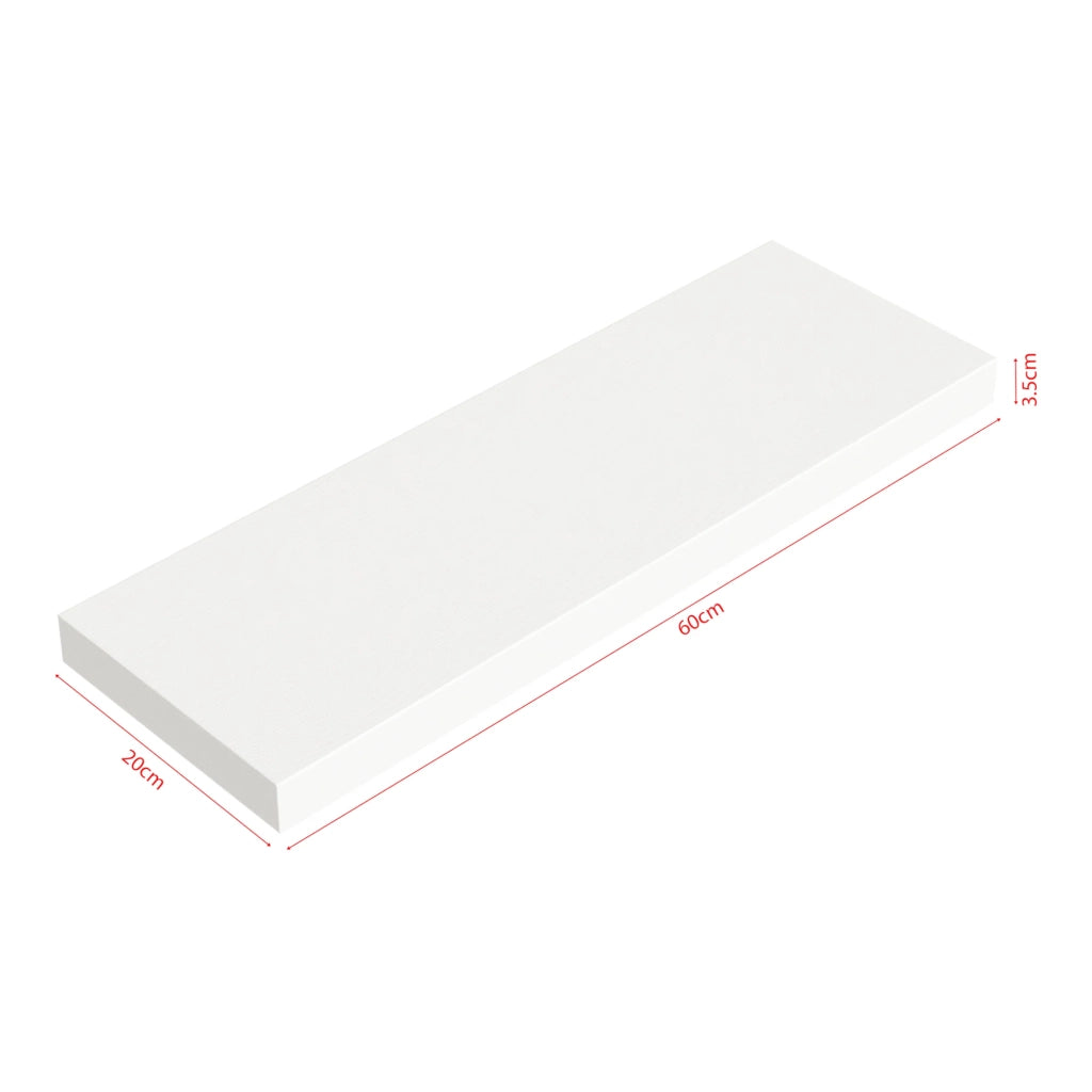 Set di 3 mensole da parete moderno mobile contenitore 60 x 20 x 4 cm bianco 03_0009780