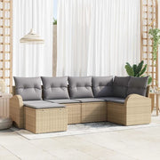 Set Divano da Giardino 6 pcs Beige polyrattan