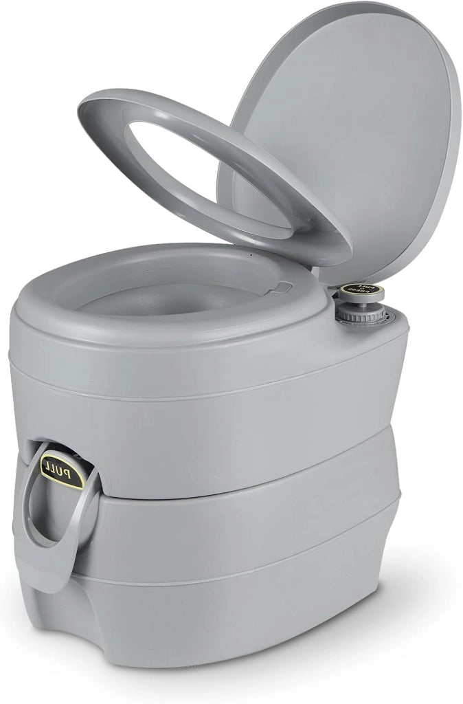 SOARS WC Portatile, Bagno Chimico con Pompa di Risciacquo, Serbatoio Acque Reflue 20L, Maniglia, Carico 150 kg, Altezza Seduta 40 CM, Toilette Portatile per Campeggio, Viaggi, Auto