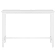 Tavolo alto 140x40x100 cm in MDF e metallo bianco， per cucina e bar