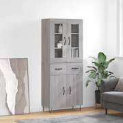 Credenza Grigio Sonoma 69,5x34x180 cm in Legno Multistrato 3198567