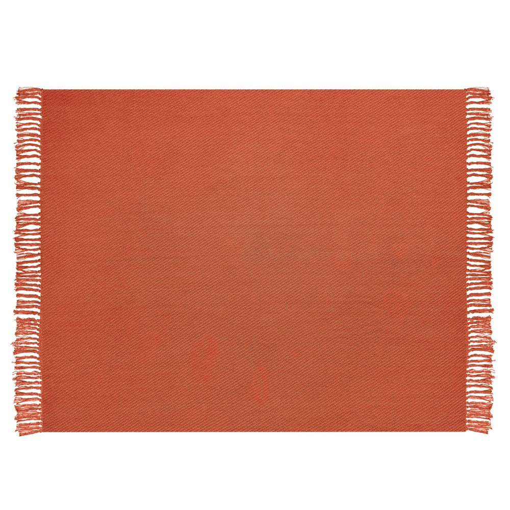 Coperta rossa in cotone e con frange fatta a mano 125 x 150 cm soggiorno camera da letto divano
