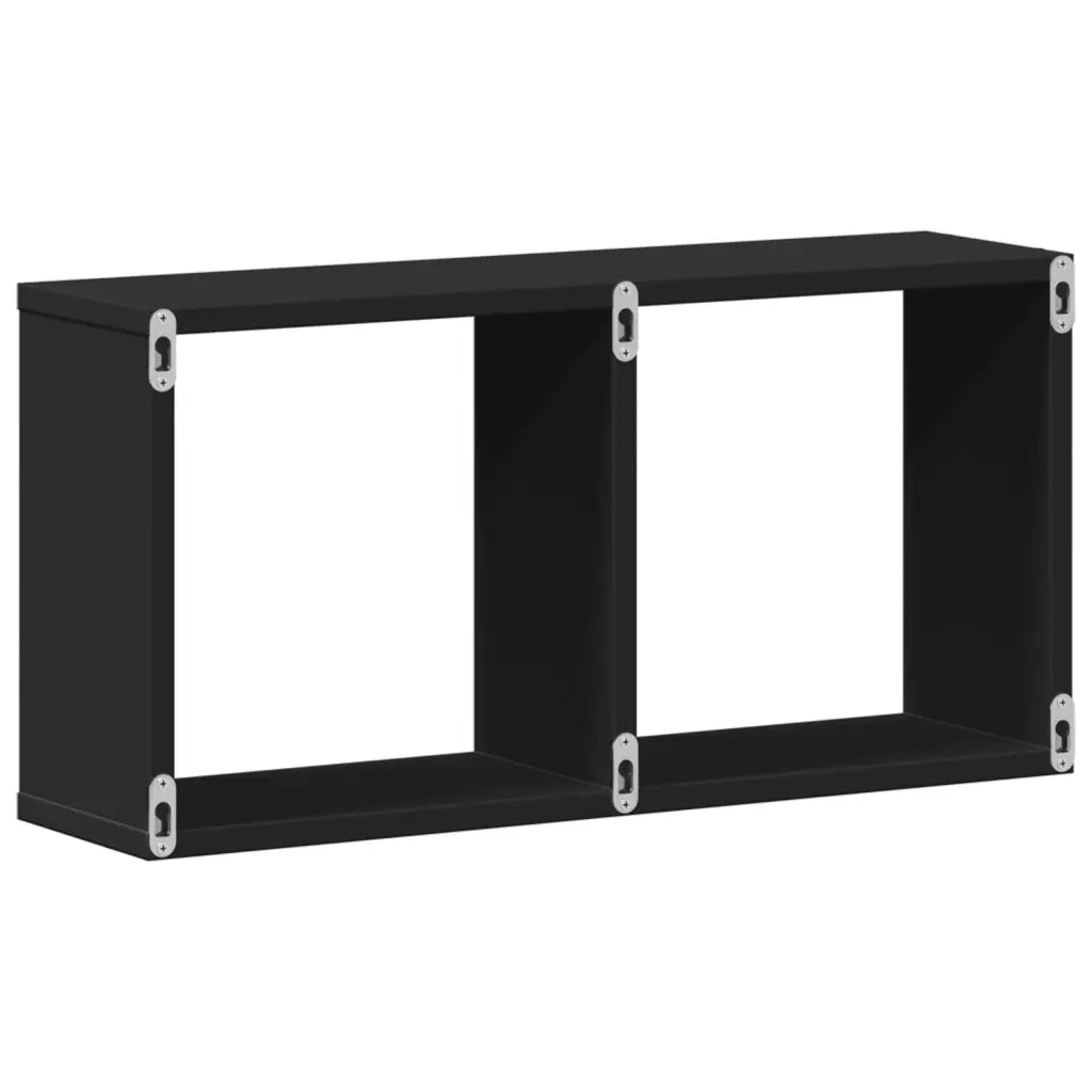 Mobile a Parete 60x16x30 cm Nero in Legno Multistrato 854878