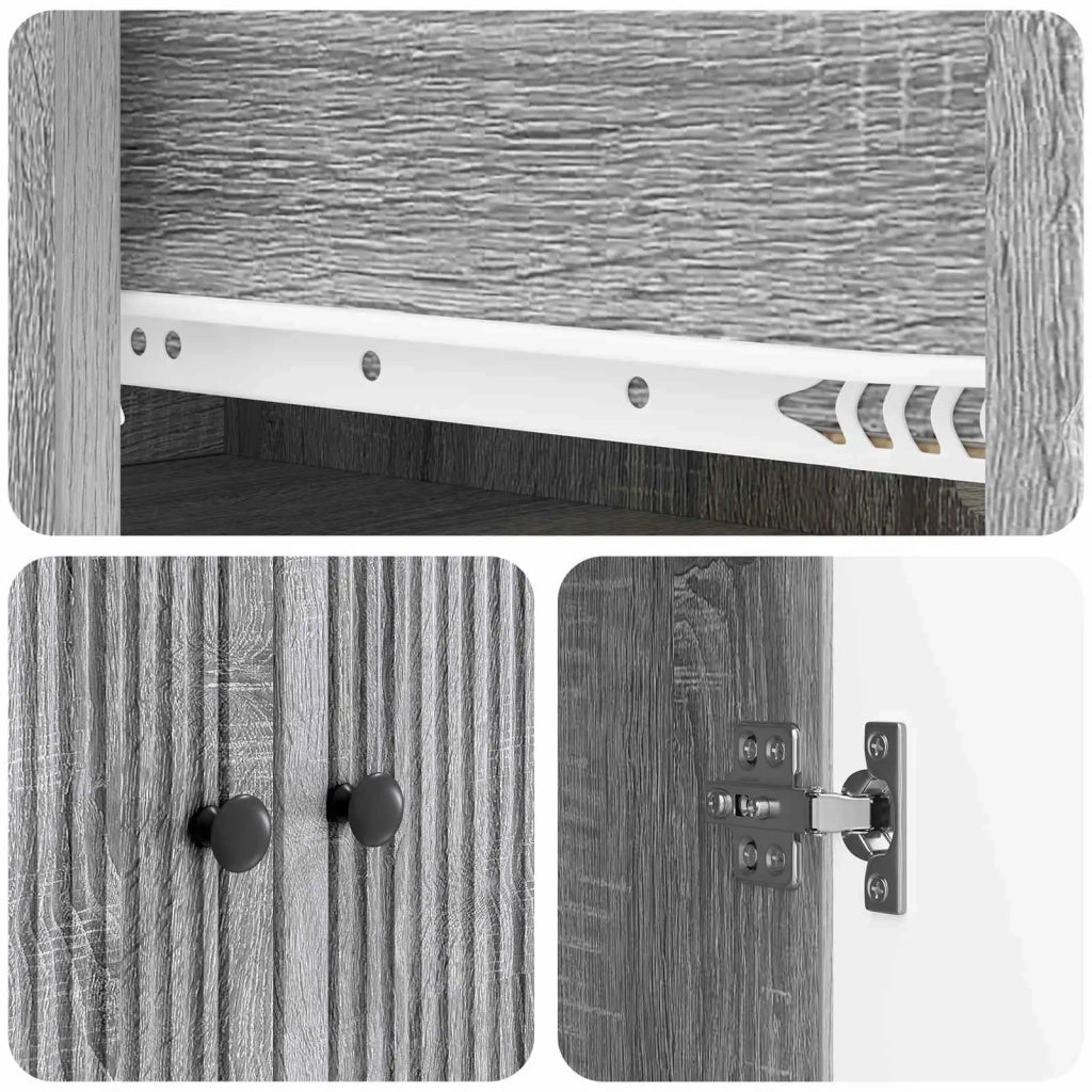 Set di armadi 2 pcs Sonoma grigio 66 x 34,5 x 95 cm