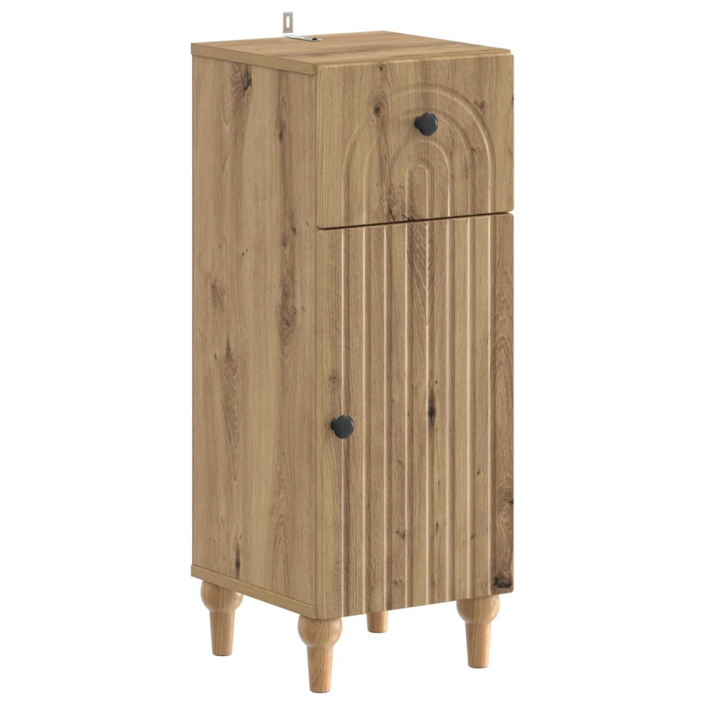 Mobiletto da Bagno ALKMAAR Rovere Artigianale 30 x 31 x 80 cm 896174