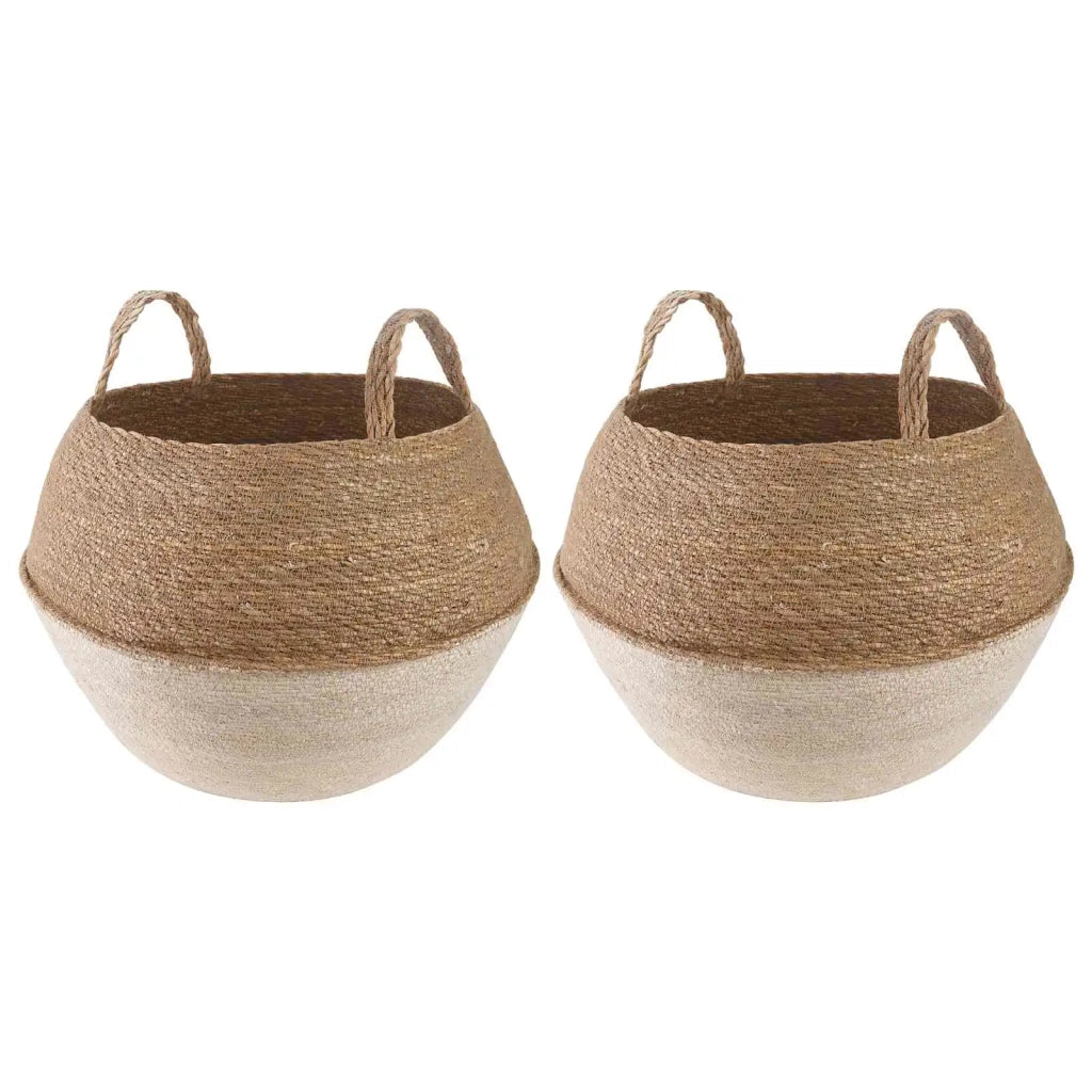 Vaso da fiori con manici 2 pcs Bianco Ø 45 x 36 cm 42012271