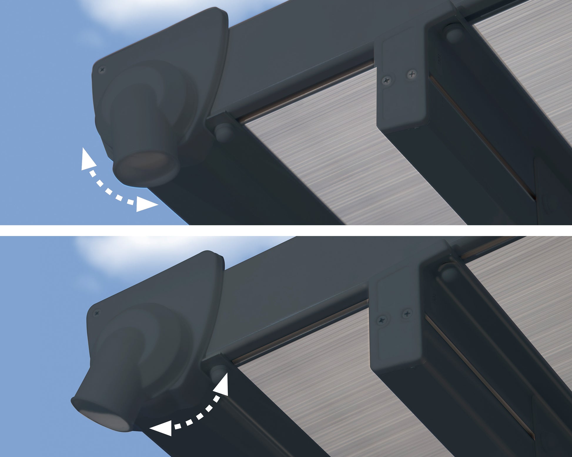 Pergola Addossata in Alluminio  3X12.7 m colore Grigio - Canopia Feria