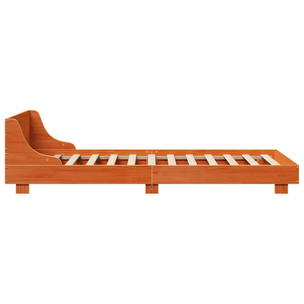 Letto senza Materasso Marrone Cera 75x190 cm in Legno di Pino