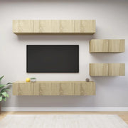 Set di Mobili Porta TV 6 pz Rovere Sonoma in Legno Multistrato 3079043