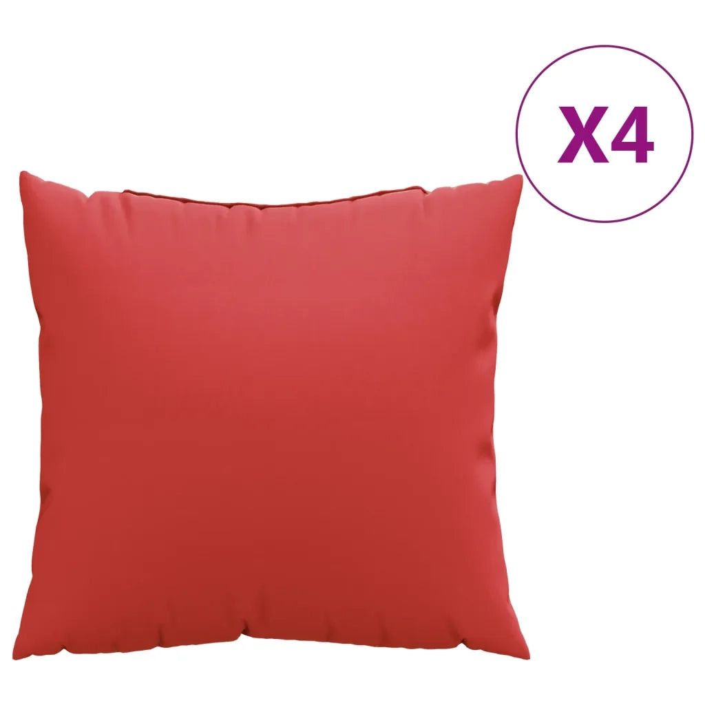 Cuscini per Divano 4 pz-Set di 4 Cuscini per Sofa Rossi 50x50 cm in Tessuto