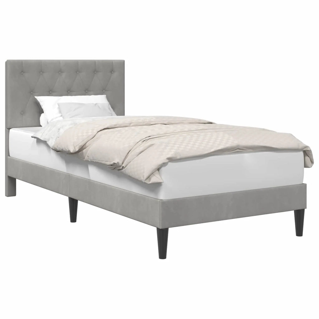 Struttura del letto Grigio Chiaro 90 x 200 cm Velluto 42027637