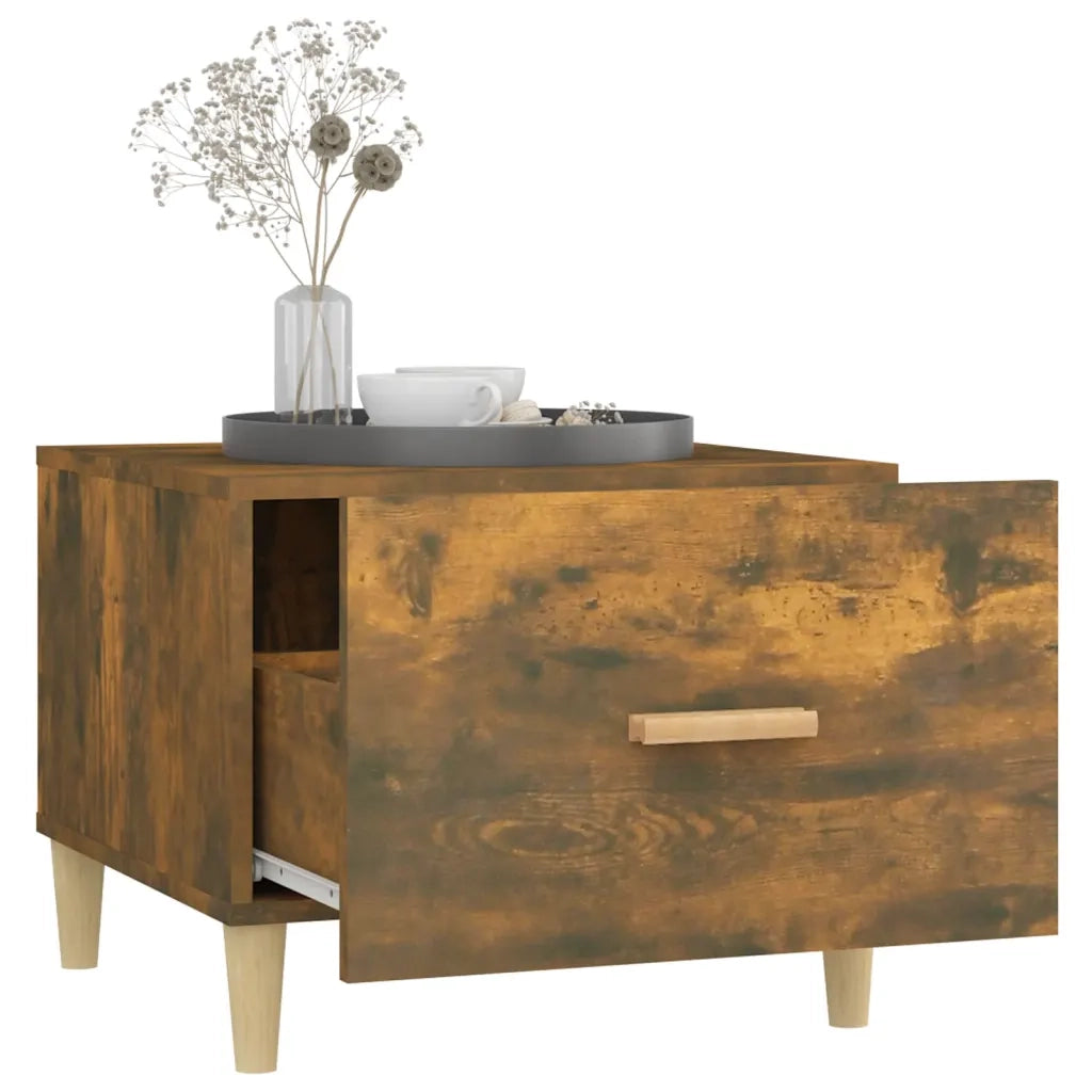 Tavolino da Salotto Rovere Fumo 50x50x40 cm Legno Multistrato 817531