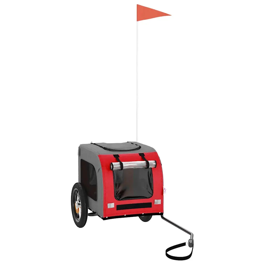 Rimorchio da Bici per Animali Rosso e Grigio Oxford e Ferro CFW4737066