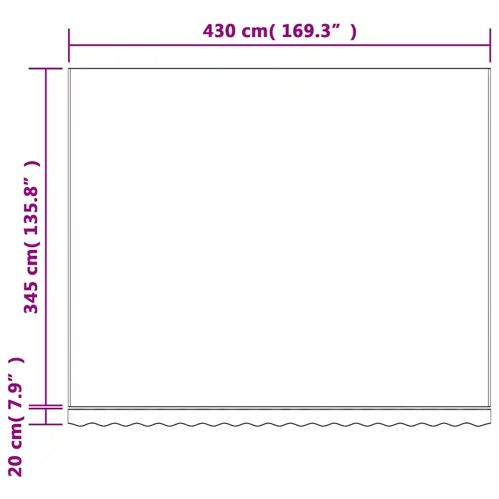 Tessuto di Ricambio per Tenda-Ricambio telo per tenda da sole Strisce Multicolore 4,5x3,5 m