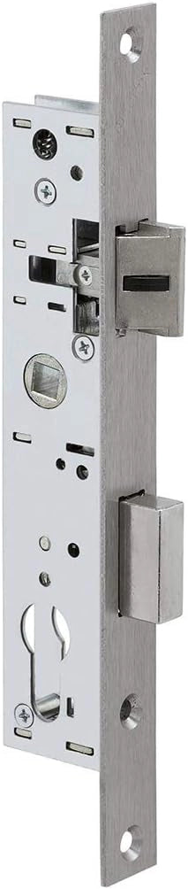 Serie 7/36 - Serratura a incasso reversibile con testa in acciaio inox baule 36 x 180 mm per porta in PVC o porta metallica