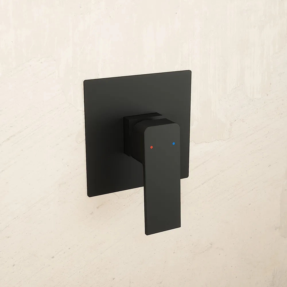 Set miscelatori: lavabo ad incasso bidet senza scarico e incasso doccia monocomando nero opaco | Ingrid