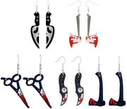 Sierade Halloween 5 Paia - Orecchini Donna - Disegno Spaventoso - Materiale Acrilico di Alta Qualità - Ideali per Costumi - Sostenibili e Comodi