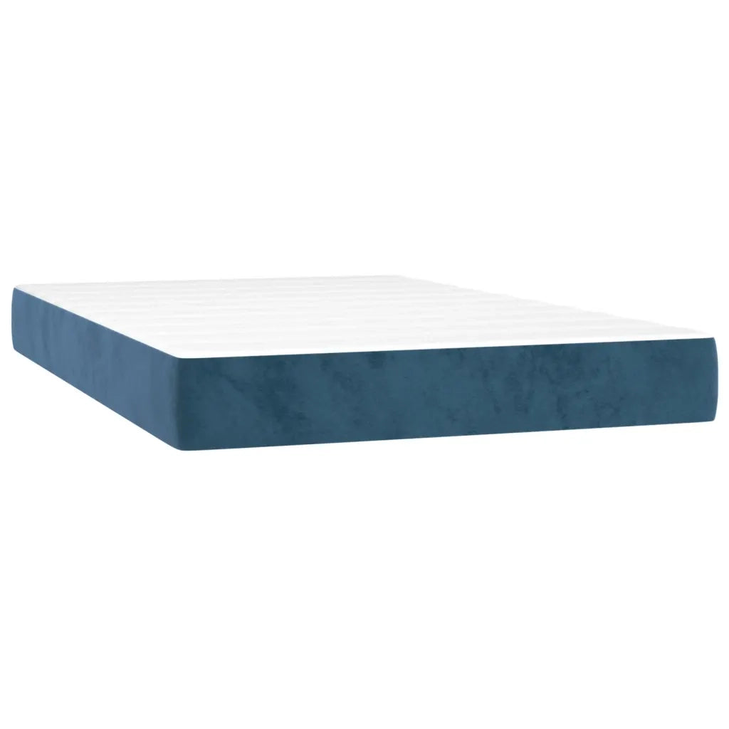 Materasso a Molle Insacchettate Rigidità Media Blu Scuro 120x200x20 cm in Velluto 347772