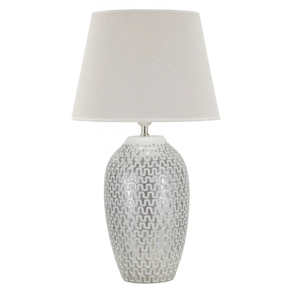 Lampada da Tavolo VKH160, Bianco, Poliresina, 35x35x65 cm