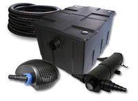 Set filtro per laghetto da 60.000 l Chiarificatore 36W Pompa ECO 40W Tubo 25m