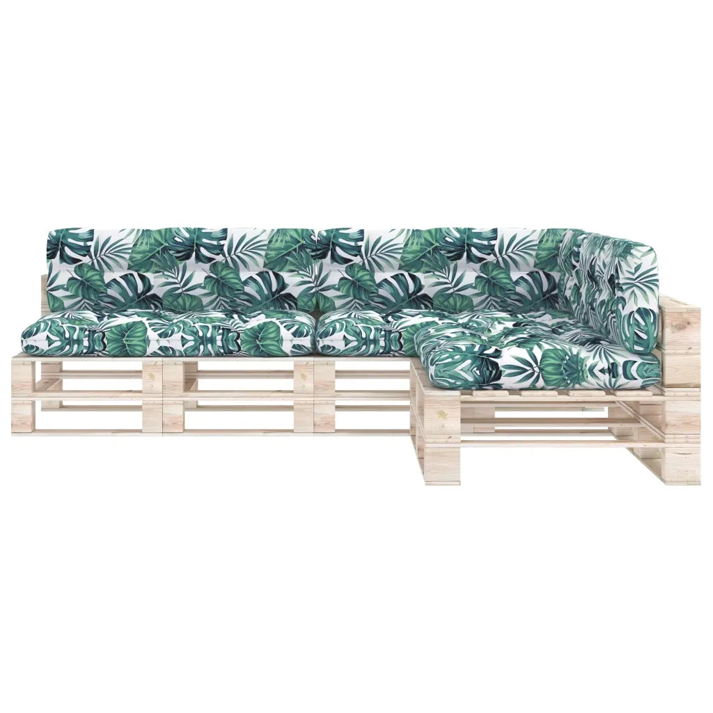 Cuscini per Divano Pallet 7 pz Motivo a Foglie 314600