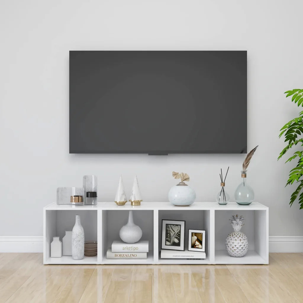 Mobili Porta TV 2 pz Bianco 37x35x37 cm in Legno Multistrato cod mxl 6739