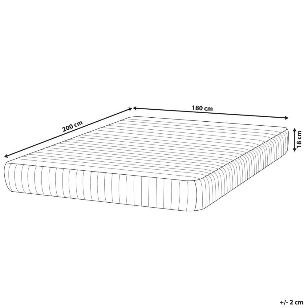 Materasso rigido a molle insacchettate con schiuma viscoelastica a 7 zone 180 x 200 design moderno